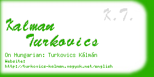 kalman turkovics business card