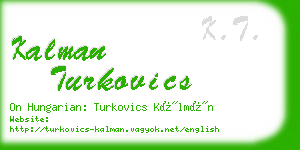 kalman turkovics business card